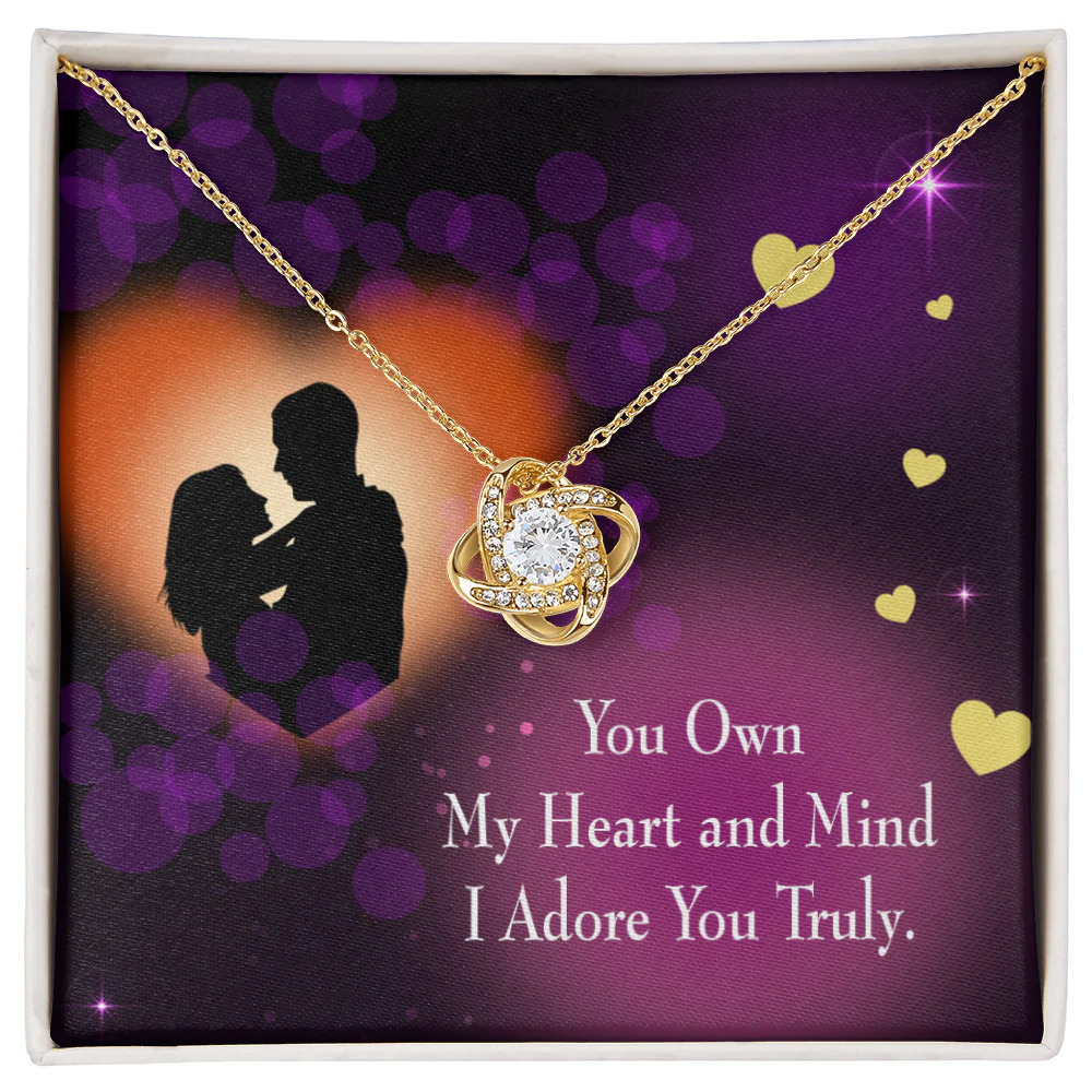 Girlfriend Adore You Infinity Knot Cz Necklace Gold Tone Standard Box